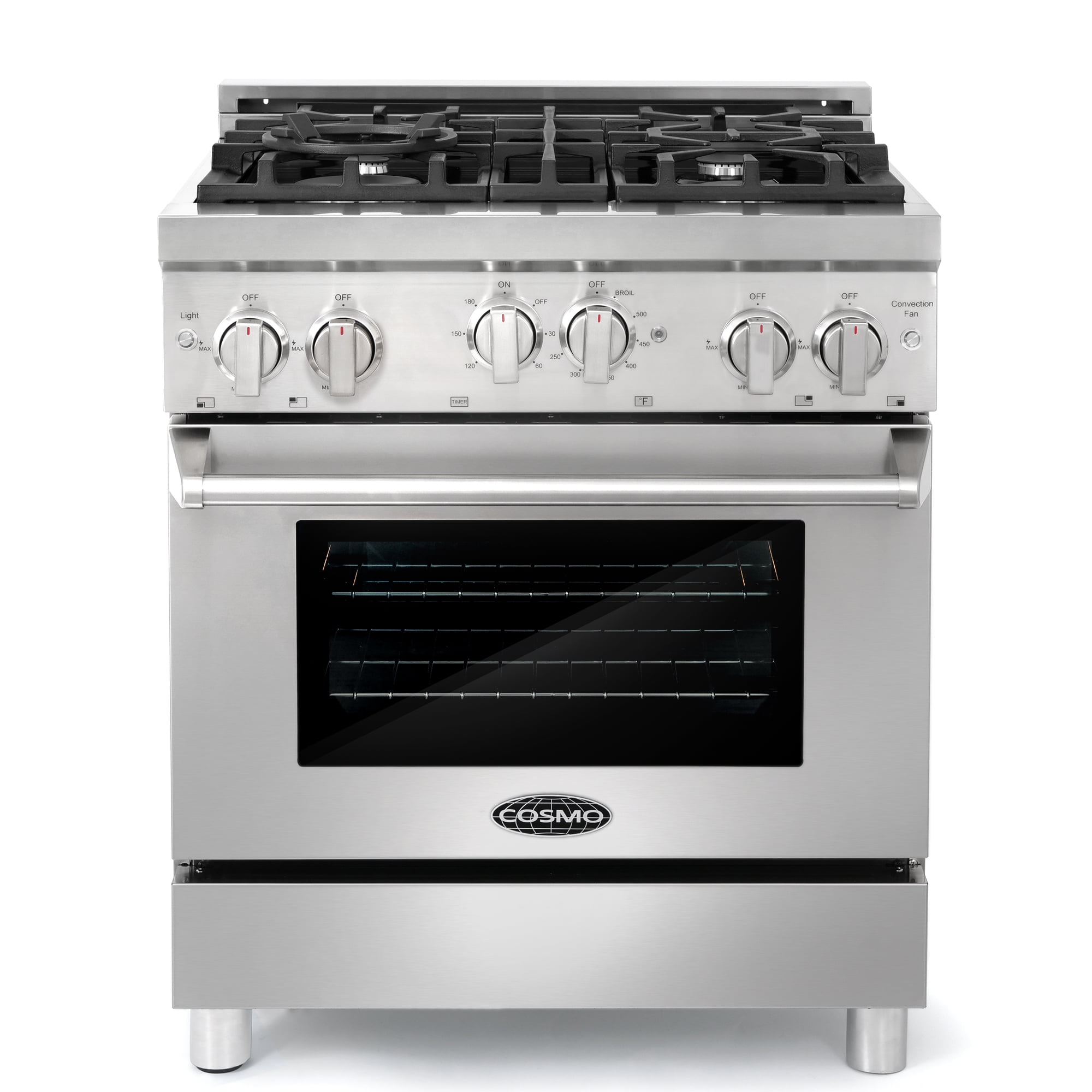Cosmo 2 Piece Kitchen Appliance Package with 30" Freestanding Gas Range Kitchen Stove & 30" Under Cabinet Range Hood Kitchen Hood Kitchen Appliance Bundles