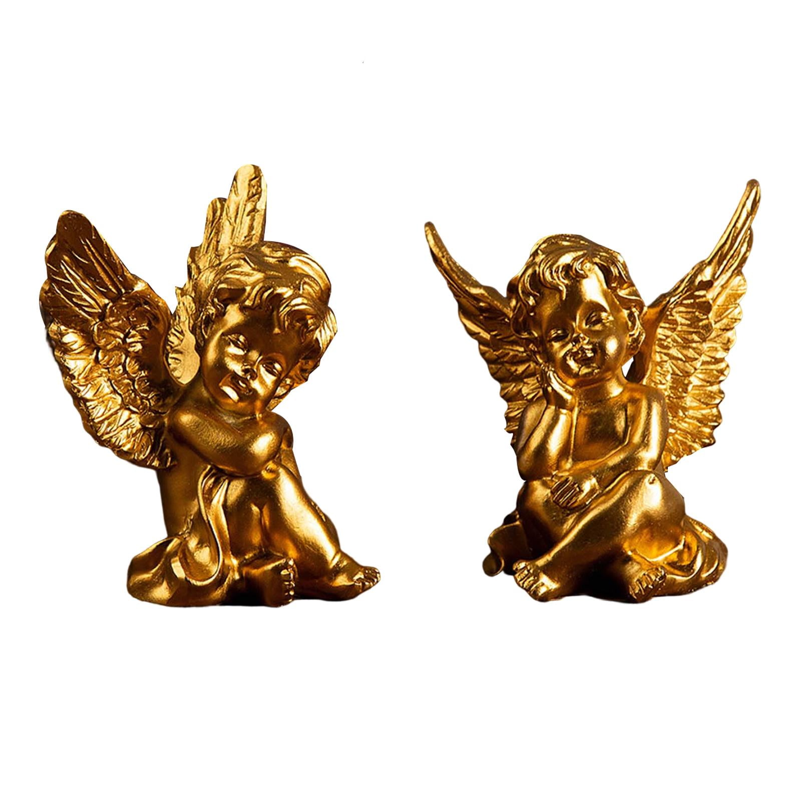 Axioma 4 Pcs Cherubs Angels Statue Resin Decor for Desktop Garden Living Room