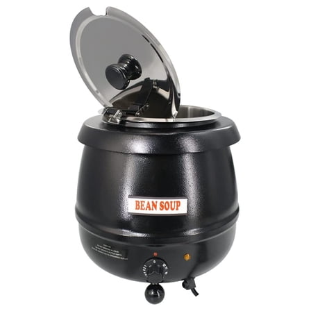 CMI Countertop Food Kettle Warmer and Soup Warmer With Stainless Steel Pot - 11 Qt, Black, 120V/600W