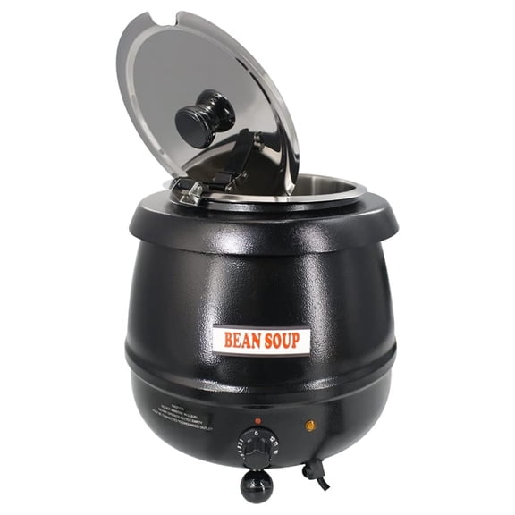 CMI Countertop Food Kettle Warmer and Soup Warmer With Stainless Steel Pot - 11 Qt, Black, 120V/600W