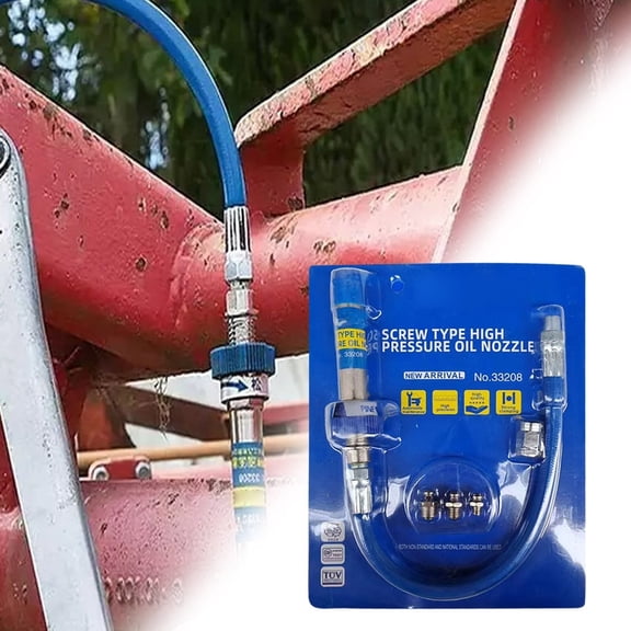 High Pressure Grease Coupler, Grease Fittings Extensions, 8th Generation Heavy-Duty Grease Gun Coupler Fits All Grease , Quick Lock and Release Grease Gun Tip Adapter 8.7"