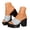 Blue, variant on Women's Plaid Platform Wedge Sandals Chunky Heeles Mule Open Toe Slip On Slide Shoes Elegant Dressy Pumps Blue Size 8.5