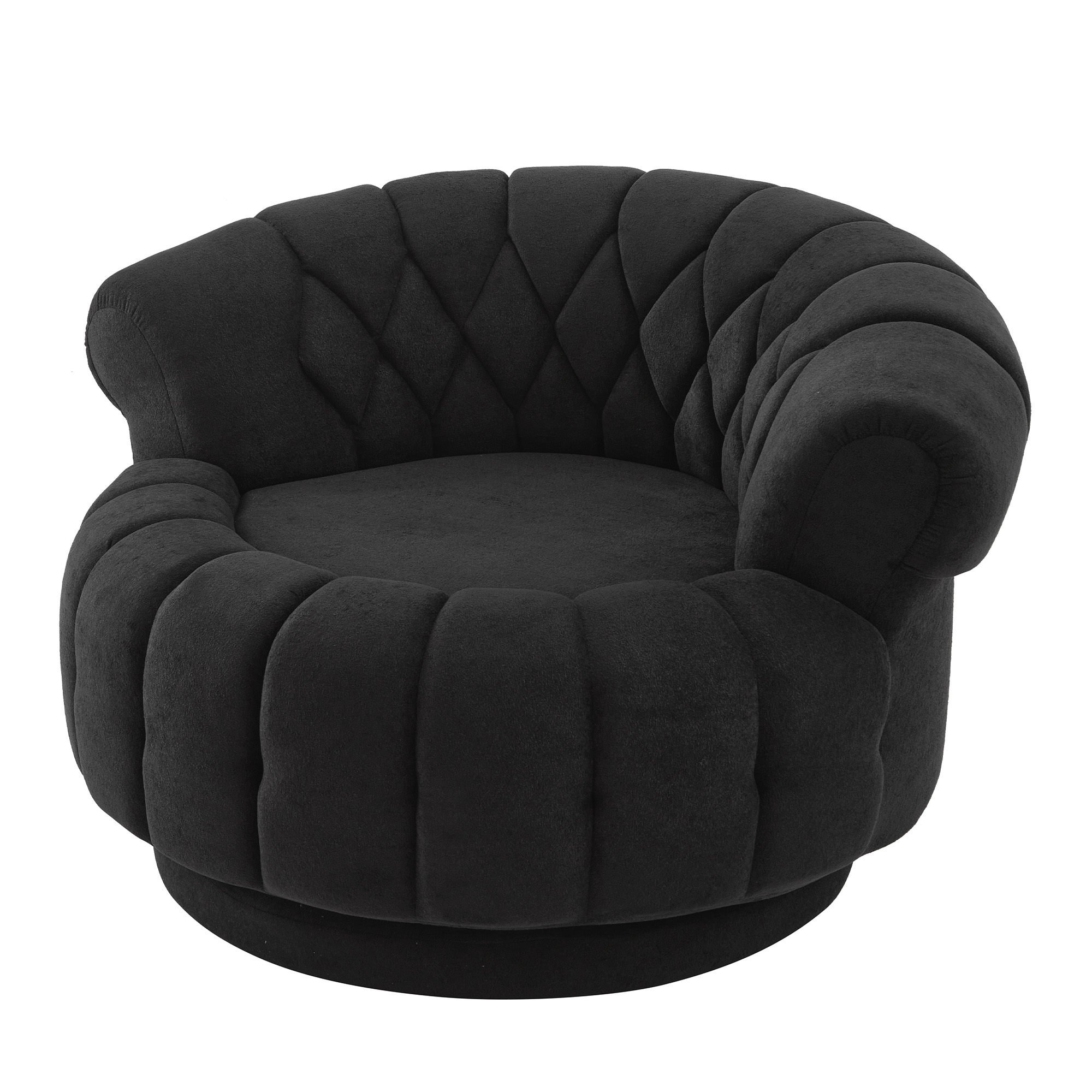 Euroco Swivel Accent Chair 360°Swivel Chair Sofa Barrel Swivel Chair Round Club Chair for Living Room and Bedroom