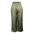 thumbnail image 5 of Stephy Vintage Floral Art Printed Cotton Linen Wide Leg Pants, Green, M, 5 of 5