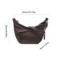 thumbnail image 2 of HUISZJ Faux Suede Crossbody Bag, Retro Dumpling Bag, Large Capacity Crossbody Bag for Women Work Travel Commute (Coffee), 2 of 10