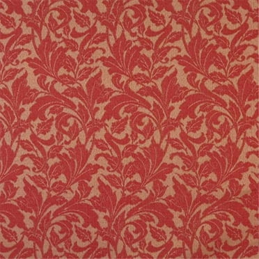 Designer Fabrics F606 54 in. Wide Red- Floral Leaf Outdoor- Indoor- Marine Scotchgarded Fabric