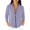 thumbnail image 4 of Perfectbot Women's Zip Up Knit Cardigan Sweater Stand Collar Long Sleeve Warm Casual Outerwear, 4 of 8