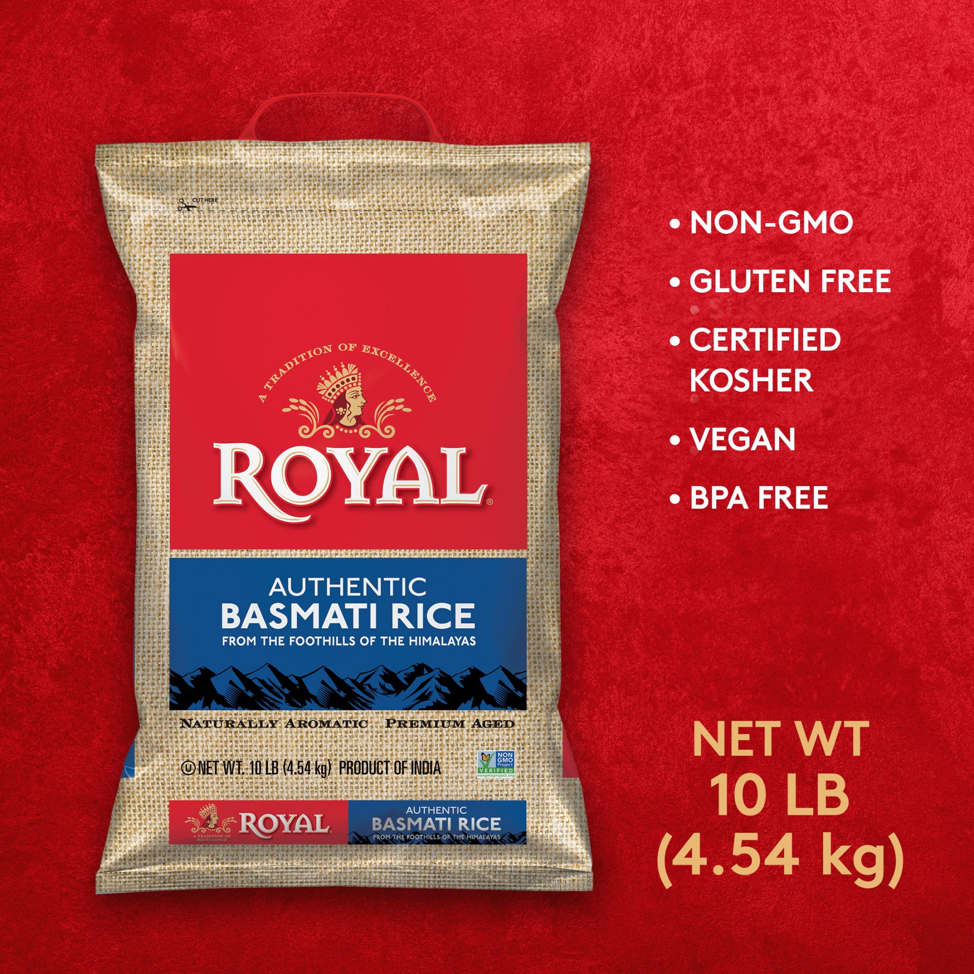Authentic Royal Basmati White Rice, 10 lbs