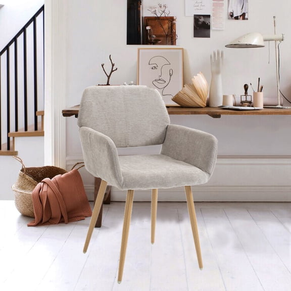 Lloyss Fabric Upholstered Home Office Task Chair with Open Back Desk Chair with Arms for Small Spaces Home Office Living Room Bedroom