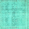 thumbnail image 1 of Ahgly Company Machine Washable Indoor Square Persian Turquoise Blue Traditional Area Rugs, 6' Square, 1 of 4