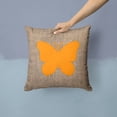 thumbnail image 2 of Carolines Treasures BB1047-BL-OR-PW1414 Butterfly Burlap and Orange   Canvas Fabric Decorative Pillow BB1047 14Hx14W, 2 of 4