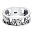 thumbnail image 3 of Sterling Silver Elephant Family Migration Ring Size 6, 3 of 3