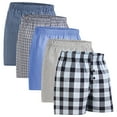 thumbnail image 1 of Natural Feelings Mens Underwear Cotton Woven Boxers for Men, 5 Pack, S M L XL XXL, 1 of 6