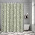 thumbnail image 3 of Shower Curtain Floral Leaves Stripes Bathroom Curtains with Hooks, Waterproof Fabric Sage Green Vines Striped Bath Shower Curtains Set for Bathroom Bathtubs Decor 72x72 Inch, 3 of 9