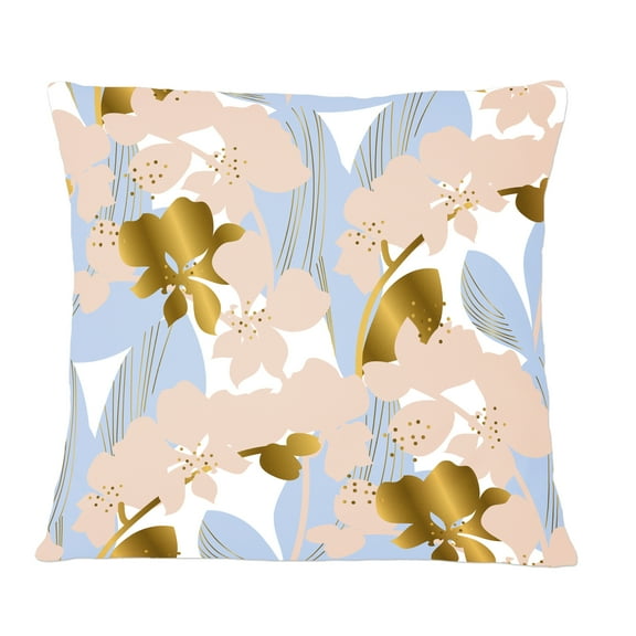 Designart Golden Foliage XV' Mid-Century Modern Throw Pillow - 12x20