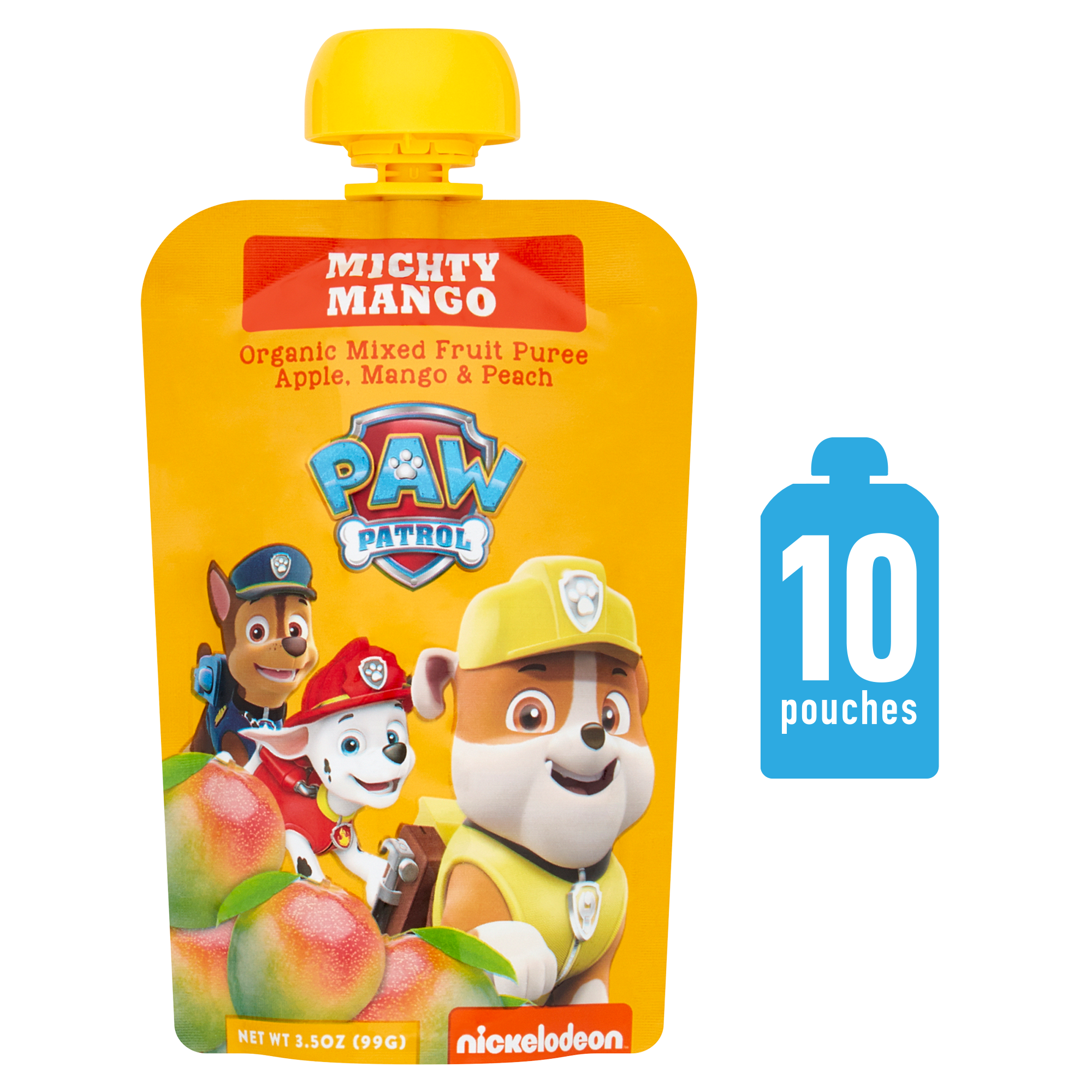 Paw Patrol Mighty Mango Organic Mixed Fruit Squeeze Pouch, 3.5 oz. (Pack Of 10)