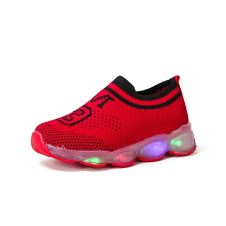

dmqupv Running Shoes for Toddlers Casual Shoes Outdoors Toddler s Sneaker Breathable Baby Boy Sneakers 6-12 Months Red 3 Years