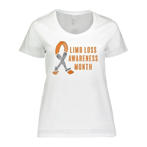 Inktastic Limb Loss Awareness Prosthetic Leg and Arm Orange Ribbon Women's Plus Size T-Shirt