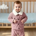thumbnail image 3 of SGMVNU Baby Boys Girls Corduroy Jacket, Kids Toddler Sherpa Lined Tops Outerwear, Lapel Button Down Thicked Warm Coat Winter Autumn, Pink, 3 Years, 3 of 6