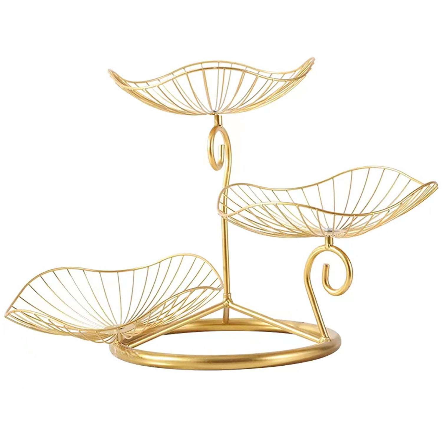 Emapoy 3-Tier Fruit Basket, Metal Fruit Bowl Wire Basket for Kitchen Counter, Gold