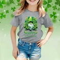 thumbnail image 2 of FUZHIQ St. Patrick's Day Shirts for Kid Shamrock Graphic Short Sleeve Spring Summer Tee Shirt Spring Crew Neck Holiday Party Outdoor Girls Shirts Size 14(Grey,1-2 Years), 2 of 4