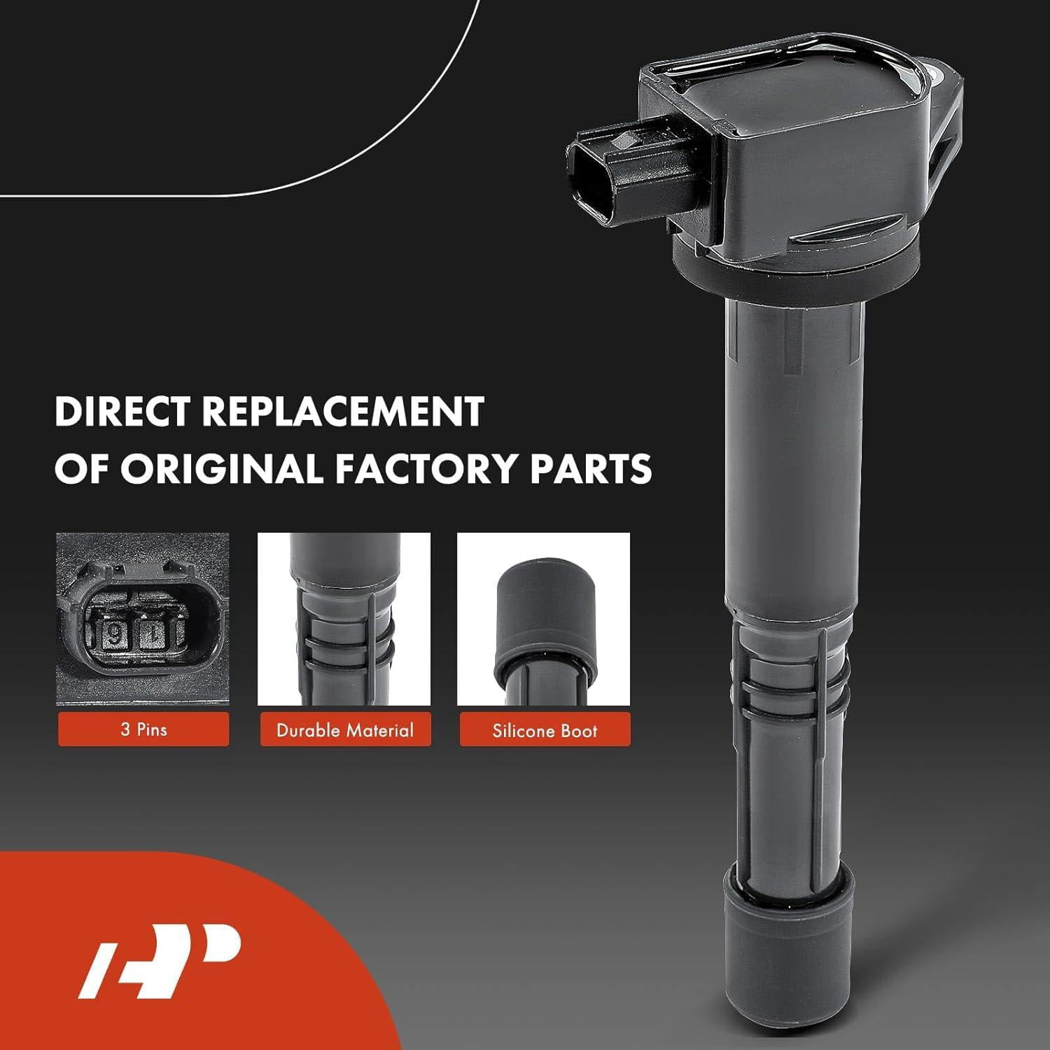 A-Premium Set of 4 Ignition Coil Pack and Iridium Spark Plugs Compatible with Honda CR-V 2010-2014 Civic 2012-2015 Accord 2008-2012 Crosstour 2008-2012 & Acura ILX 2013-2015 2.4L Replace# NGK97390