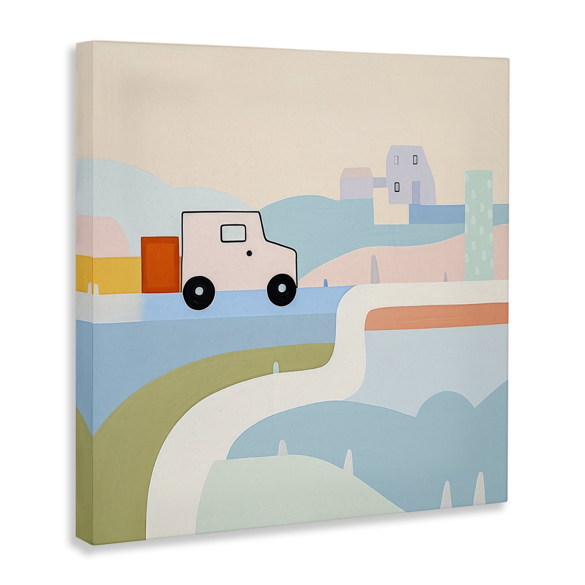 Stupell Industries Imagination On Wheels Landscape Painting Gallery Wrapped Canvas Art Print Wall Art, 30 x 30