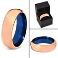 thumbnail image 3 of P. Manoukian Tungsten Wedding Band Ring 8mm for Men Women Blue 18k Rose Gold Plated Domed Polished Lifetime Guarantee Size 11.5, 3 of 3