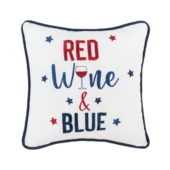 Patriotic Drink Cotton Blend Small Petite Mini Accent Pillow 10" x 10"
