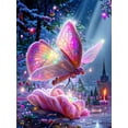 thumbnail image 1 of DIY Diamond Art Painting Flower Butterfly Fantasy Full Square/Round Embroidery Mosaic Rose Cross Stitch New Arrivals X1030Square 100x100cm Gao Jinjia LED, 1 of 2