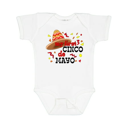 

Inktastic My First Cinco De Mayo with Sombrero Gift Baby Boy or Baby Girl Bodysuit