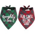 thumbnail image 1 of Dog Christmas Bandanas Plaid Reversible Triangle Bibs Scarf Accessories for Dogs Cats, 1 of 5
