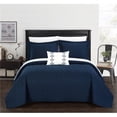 thumbnail image 1 of Chic Home BQS10537-US King Size Interlaced Vine Pattern Shaela Quilt Cover Set, Navy - 4 Piece, 1 of 1