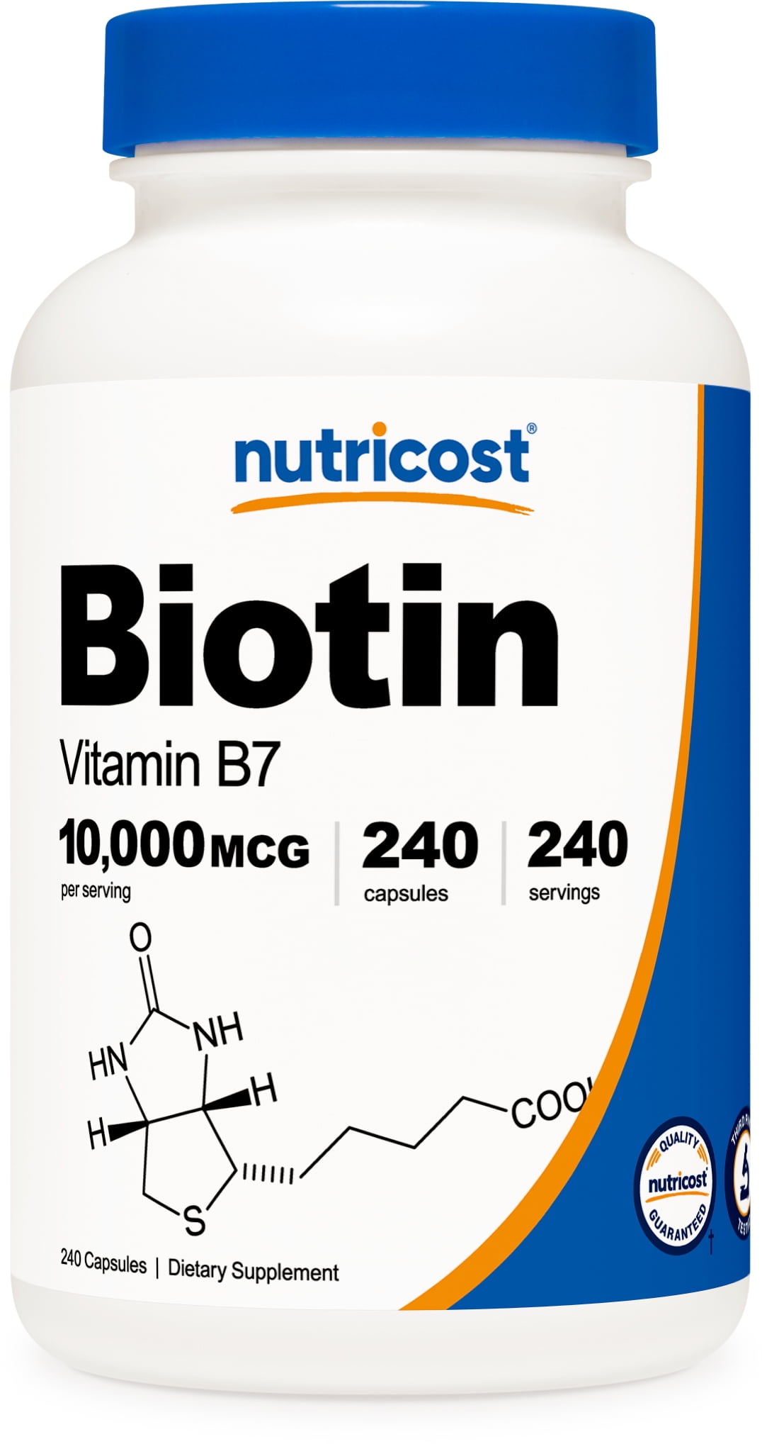 Nutricost Biotin (Vitamin B7) 10,000mcg (10mg), 240 Capsules - Non-GMO & Gluten Free Supplement
