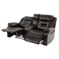 thumbnail image 3 of Leather Gel Power Loveseat With Console,Dark Brown, 3 of 8