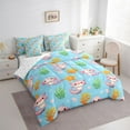 thumbnail image 3 of Feelyou Kawaii Marine Axolotl Bedding Comforter Set 7pcs for Kids, Cute Cartoon Starfish Queen Bedding Sets, Dreamy Ocean Coral Reversible Queen Sheet Sets, Lightweight Room Decor, 3 of 8