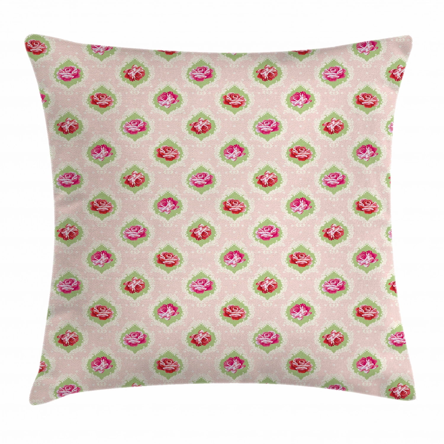 Shabby Chic Decor Throw Pillow Cushion Cover, Rose Damask Pattern