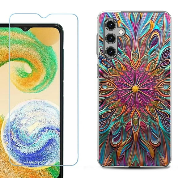OneToughShield ® Compatible with Samsung Galaxy A15 5G, Shockproof Phone Case, with Tempered Glass Screen Protector - Doodle Art