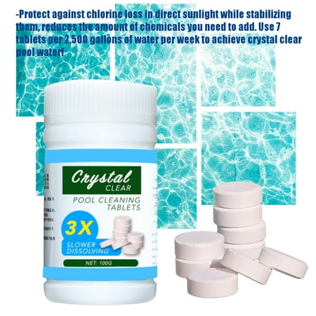 100 Tablets Pool Sanitizing Tablet Swimming Pool Effervescent Tablets Clean Walmart Canada