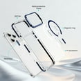thumbnail image 2 of Strong Magnetic Case for iPhone 16 Pro, Clear Hard Back with Soft TPU Frame [Compatible with MagSafe] Clear Slim Shockproof Protective Anti-Slip Grip Phone Cover for Women Men - Darkblue, 2 of 9