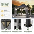 thumbnail image 2 of Aoxun 12'x12' Hardtop Gazebo, Aluminum Frame Canopy with Double Galvanized Steel Roof, Outdoor Metal Pavilion with Netting, Curtains for Backyard, Patio and Deck, 2 of 9