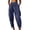 Navy, variant on Harem Pants Women Spring Summer Elastic Waist Loose Fit Lightweight Beach Pants Trousers with Pockets