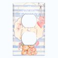 thumbnail image 2 of Metal Light Switch Wall Plate Outlet Cover (2 Teddy Bears With Love Heart Balloon Flower Blue Stripes - Single Duplex), 2 of 2