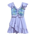 thumbnail image 2 of Tiijoy Girls Swimsuit Flower Ruffle Hollow Out Swim Dress with Shorts Bathing Suit, 2 of 5