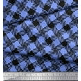 thumbnail image 3 of Soimoi Blue Cotton Cambric Fabric Diagonal Check Fabric Prints By Yard 42 Inch Wide, 3 of 3