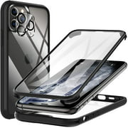 KKM Tempered Glass Case Designed for iPhone 12 Pro 6.1-inch Case, with Camera Lens Protector, Compatible with Magnetic