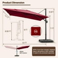 thumbnail image 6 of SANOPY 10x10 Cantilever Patio Umbrella Outdoor Patio Umbrella, 360 Degree Rotation Steel Market Patio Umbrella with Steel Base, Crank, Tilt Button, Gray, 6 of 11