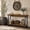 Dark Brown & Black, variant on Finmind 63" Solid Wood Console Table with Metal Legs, Farmhouse Narrow Entryway Sofa Table Behind Couch for Living Room, Brown