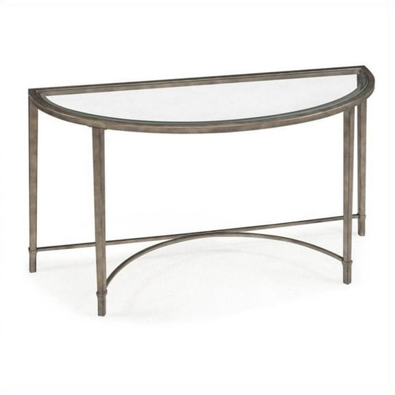 Beaumont Lane Tempered Glass Antique Silver Console Table Rectangular 50"W x 18"D x 29"H