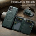 thumbnail image 5 of ELEHOLD Case for iPhone 11, Shockproof Magnetic Leather Wallet Case with Hand Grip & Kickstand & RFID Blocking,Green, 5 of 8